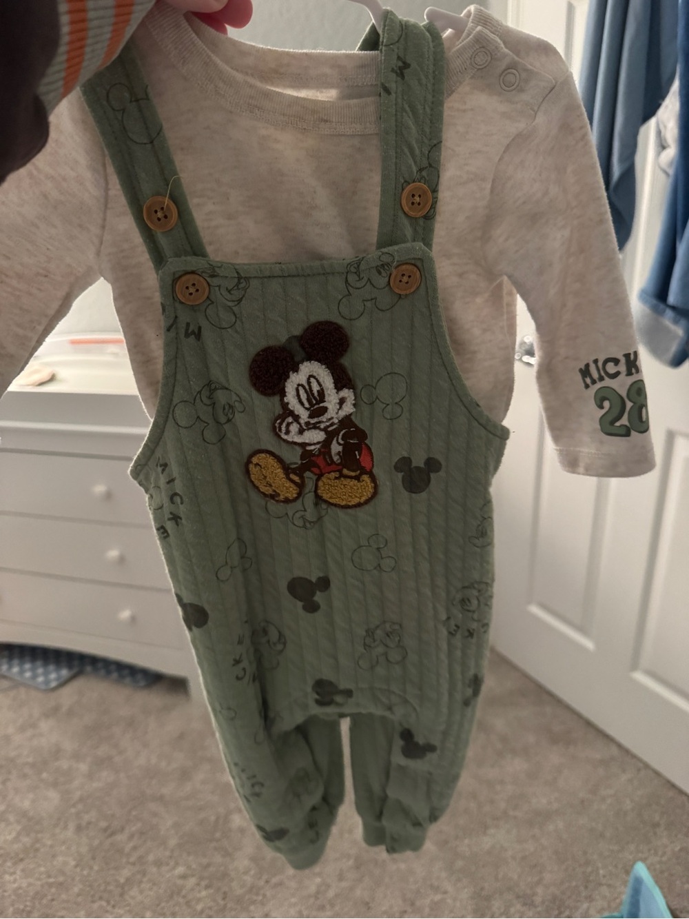 Disney baby Mickey Mouse onesie and overall set